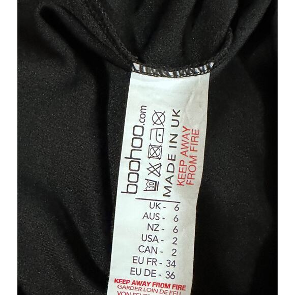 boohoo black spaghetti strap bodysuit 1990s style trendy under layer SZ 2 - Picture 5 of 6